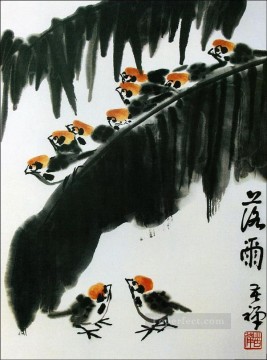 Li kuchan little birds traditional Chinese Oil Paintings